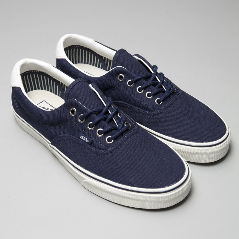 navy leather vans