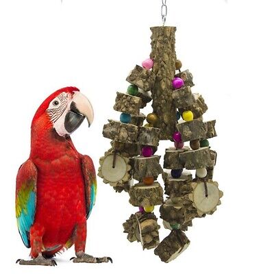 Large Parrot Toy Bird Toys Natural WoodBest for African Grey Macaws Cockatoos