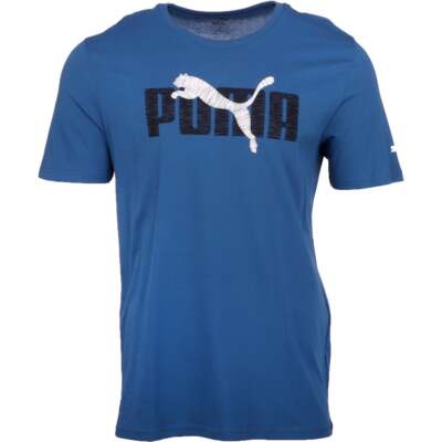 

Мужские синие повседневные топы Puma с искусственной вышивкой и круглым вырезом с коротким рукавом 845753, Синий, Puma Faux Embroidered Crew Neck Short Sleeve TShirt