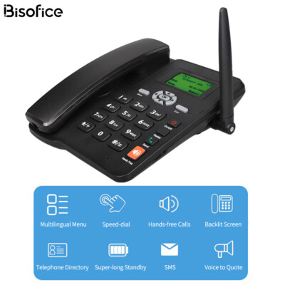 Bisofice Wireless GSM Desktop Telephone Dual SIM Card 2G Fixed For House Y2Q5