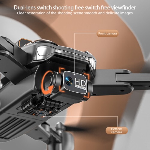 2023 New RC Drone with 8K HD Dual Camera WiFi FPV Foldable Quadcopter +4 Battery