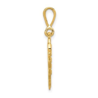 Pre-owned Superdealsforeverything Real 14kt Yellow Gold Reversible For My Daughter Heart Charm