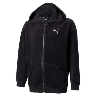 Puma Alpha Velour Full Zip Jacket Youth Boys Black Coats Куртки Верхняя одежда 58924