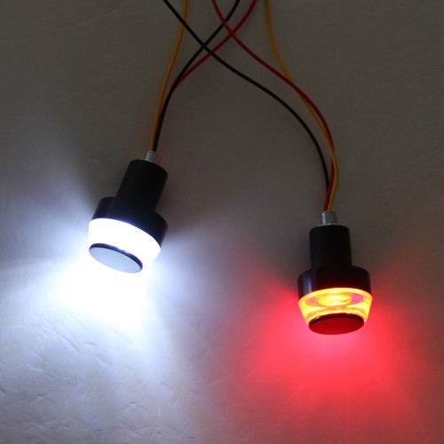 Motorcycle Handlebar LED Turn Signal Lights Grip Bar End Side Marker Indicators