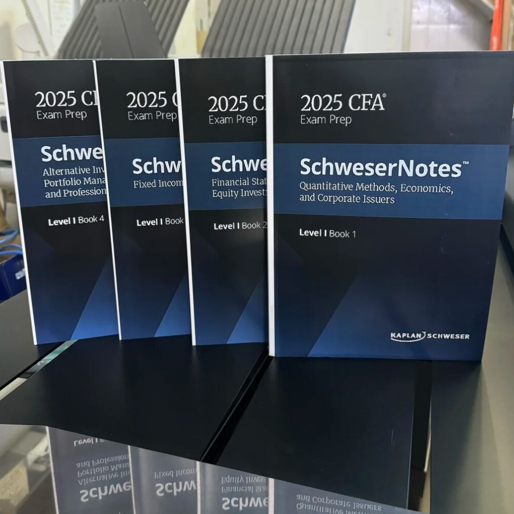 2025 CFA LEVEL 1 SchweserNotes 4冊セット 2025 CFA Exam Prep