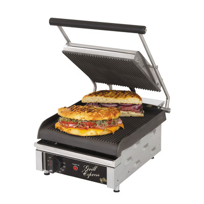 Star GX10IG 10''x 10'' Grill Express Heavy Duty Grooved Top & Bottom Panini Grill