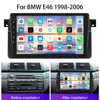 For BMW E46 1998-2006 GPS Navi Wifi 9'' Android 13 Car Stereo Radio Head Unit