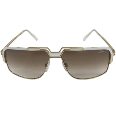 Pre-owned Cazal Sunglasses  9103 004 61 12 140 White Gold Brown Gradient Lens 100% Authenti