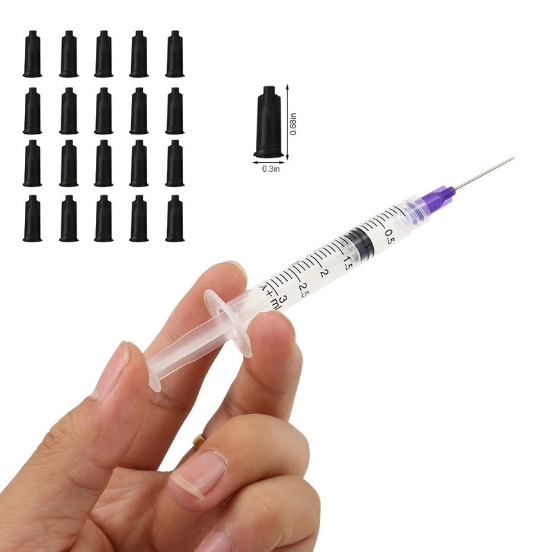 20PCS Syringe + Blunt Tip Needles Caps 1ml 20ml Refilling Measuring