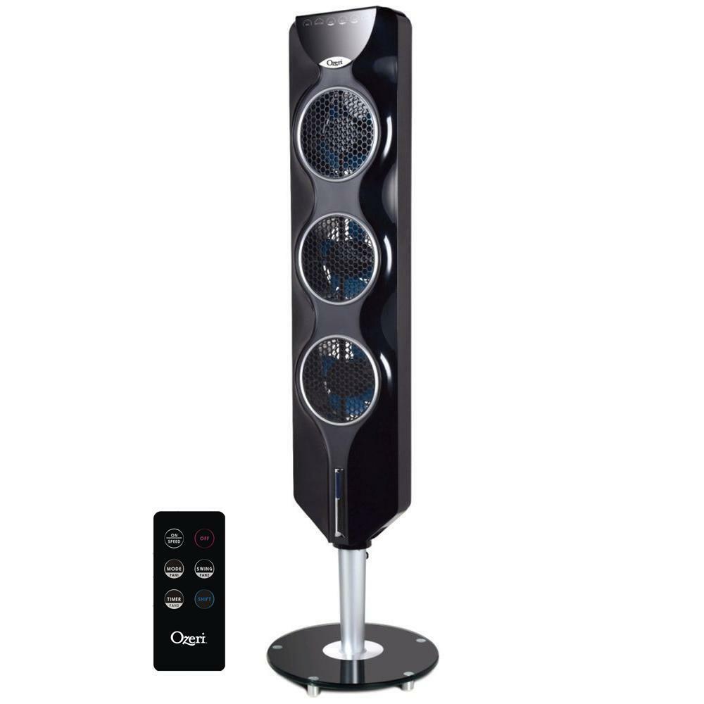 44 In Tower Floor Fan 3 Speed Oscillating Remote Control Modern