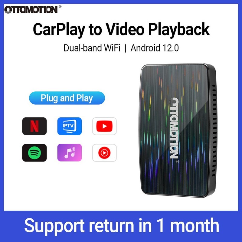Adaptateur VidÃ©O MultimÃ©Dia Ottomotion Play2video-Wireless Carplay/Android Au...