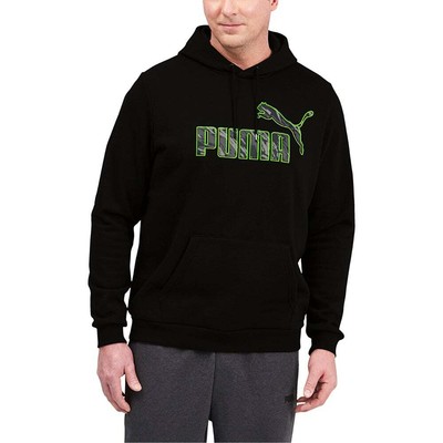 

Puma Graphic Fleece Pullover Hoodie Big Tall Mens Black Casual Athletic Outerwea, Черный, Puma Graphic Fleece Pullover Hoodie Big Tall