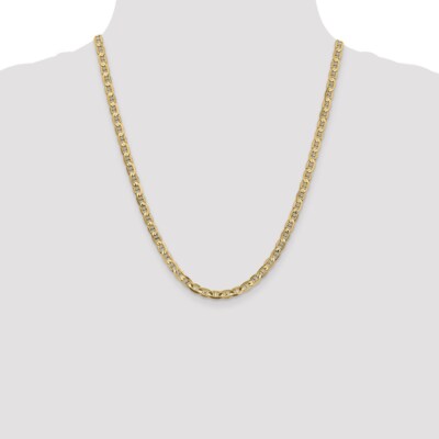 Pre-owned Superdealsforeverything Real 10kt Yellow Gold 4.5mm Concave Anchor Chain; 22 Inch; Lobster Clasp