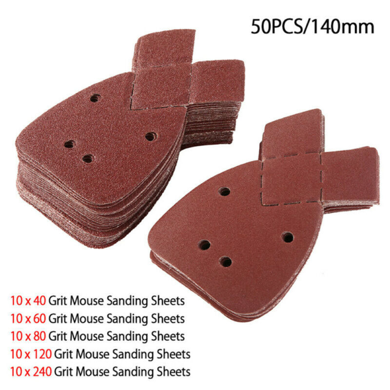 10X Mouse Detail Sander Sandpaper Hook & Loop 180/240/800Grit For PSM 100A