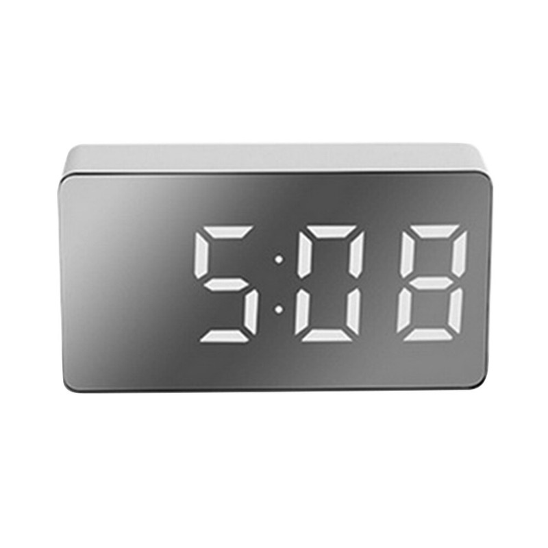 Mirror LED Alarm Clock Night Light Thermometer Digital Clock with USB&middot;Charging&euro;