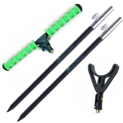Feeder Fishing Rod Rest And 2 Banksticks U Rest Spiral For Quiver Match Coarse