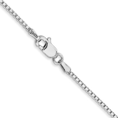 Pre-owned Superdealsforeverything Real 10kt White Gold 1.25mm Box Chain; 16 Inch; Lobster Clasp