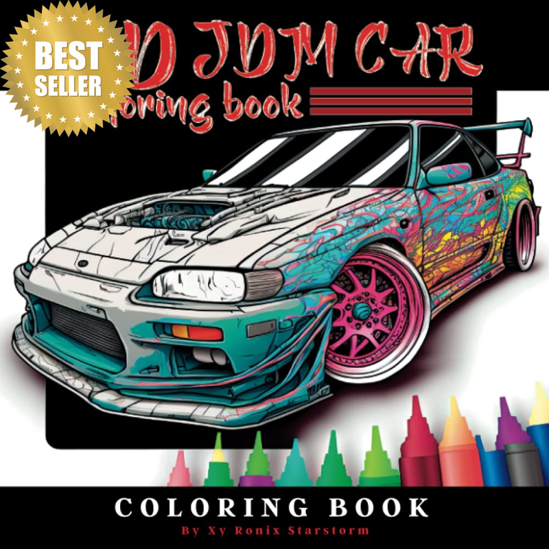 JDM CARS COLORING BOOK: Creativity with Japanese Cars Art 3D Design for Relaxati