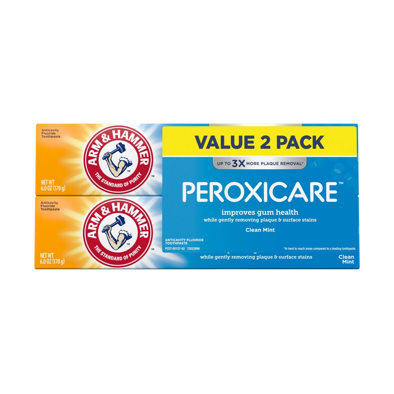 ARM & HAMMER Peroxicare Toothpaste, TWIN PACK (Contains Two 6Oz Tubes) – Clean