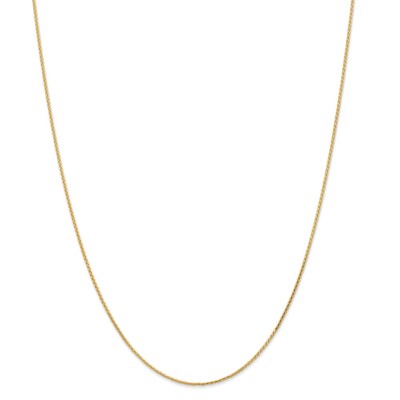 Pre-owned Superdealsforeverything Real 14kt Yellow Gold 1.0mm Diamond Cut Wheat Chain; 20 Inch With Lobster Clasp