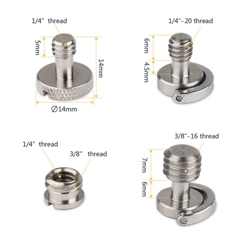 Camera Fixing Screws Convert Adapters 8pcs 1/4