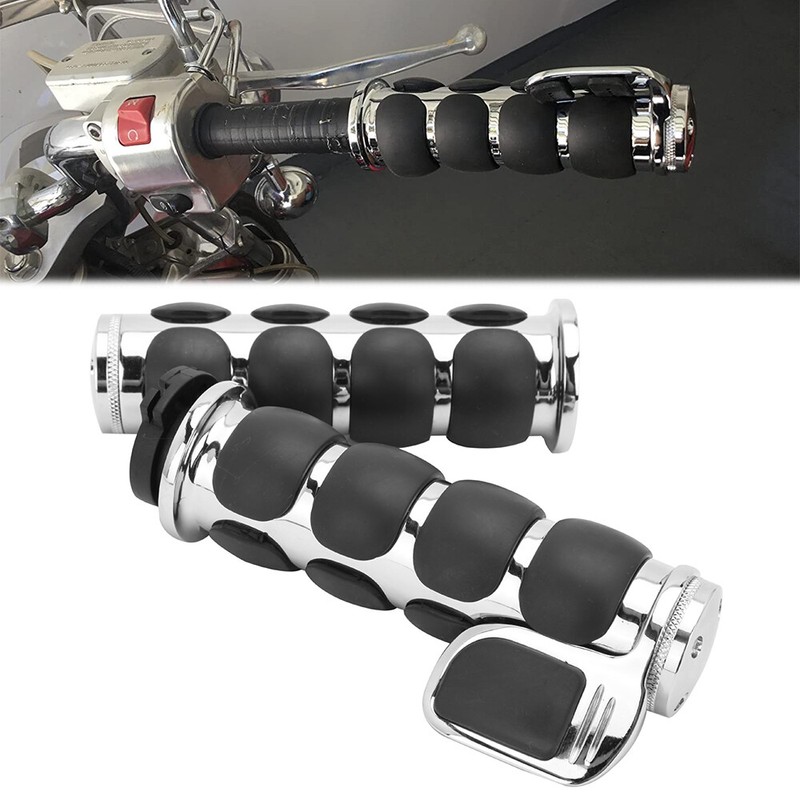 Motorcycle Chrome Handle Bar Hand Grip For Harley Davidson Softail Fatboy FLFB