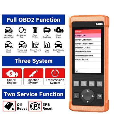 LAUNCH U400 Car OBD2 Scanner Code Reader Gearbox Injection OIL Brake Diagnostic