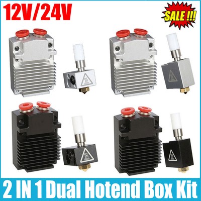 2 IN 1 Dual Hotend Box Kit Color Switching 0.4/1.75mm Volcano Nozzle NV6 Heated