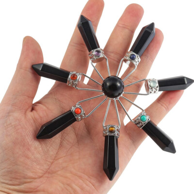 Natural Crystal 7 Chakra Generator Quartz Gemstone Energy Point Stones Healing