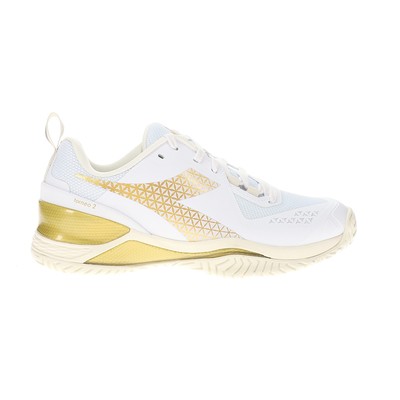 diadora Blushield Torneo 2 Ag Tennis Womens Gold, White Sneakers Athletic Shoes