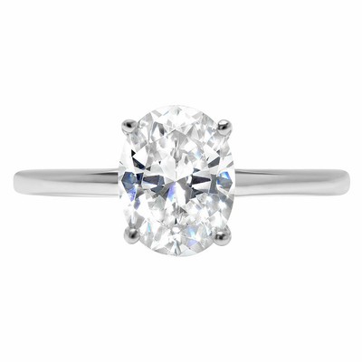 Pre-owned Pucci 2.50ct Oval Cut Solitaire Promise Engagement Wedding Ring Solid 14k White Gold In D
