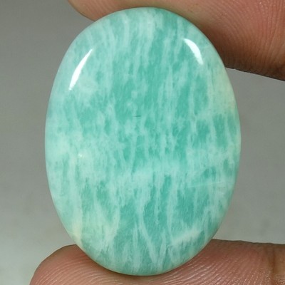 25.35Cts 100%  Natural Excellent Amazonite Oval Cab Loose Gemstone 20X28X06mm