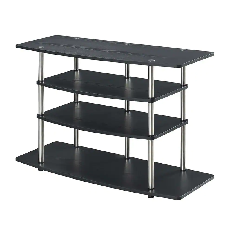 Designs2Go Highboy 42 In. Black TV Stand Fits up to 43 In. TV