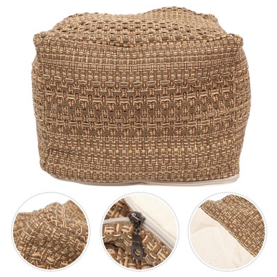  Cotton Linen Footstool Office Footrest Cushion Square Pillows