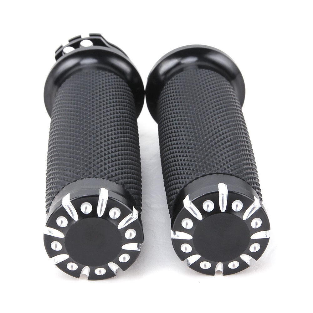1'' Black Handle Bar Hand Grips Fit For Harley Touring Sportster Dyna XL Softail