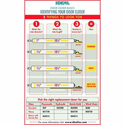 Ideal Security Inc. SK8730W Closer, Chain And Wide Bracket Bundle For Heavy 1.5