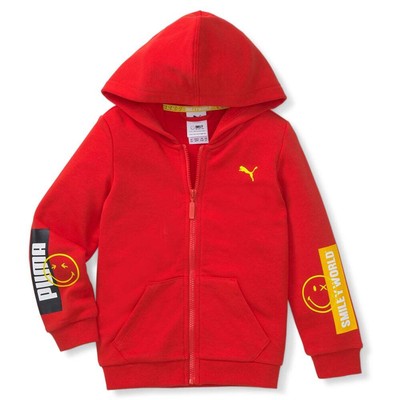 Puma Sw X Full Zip Hoodie Youth Boys Красная повседневная верхняя одежда 67035311