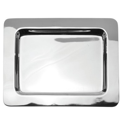HUBERT Serving Tray Silver Stainless Steel - 10'' L x 8'' W x 3/4'' H