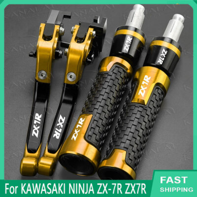 For KAWASAKI NINJA ZX-7R ZX7R Motorcycle Brake Clutch Levers Handlebar Grips Set