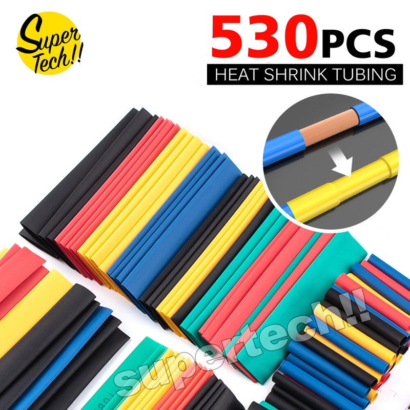 530 Pcs Heat Shrink Tubing Tube Assortment Wire Cable Insulation Sleeving Kit Au