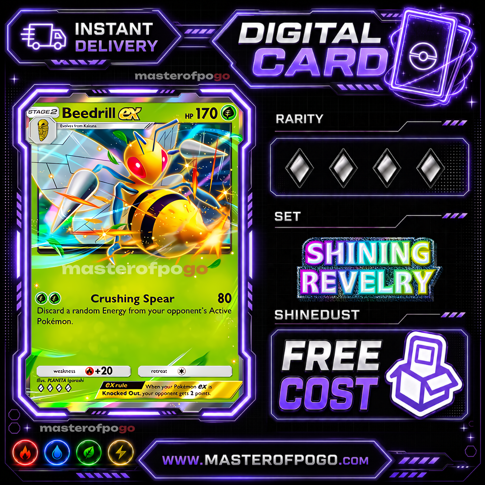 Pokemon TCG Pocket - Beedrill EX - 4 Diamond - English - Fast Trade - Digital