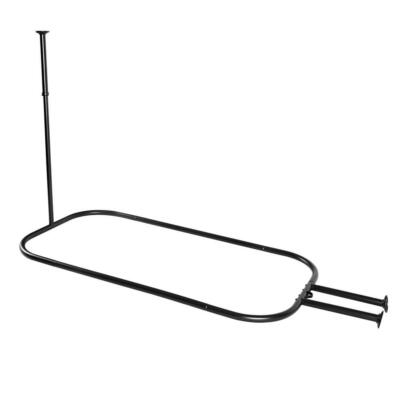 Extra Large Hoop Shower Curtain Rod 54x26 Rustproof Aluminum Black Ceiling Mount