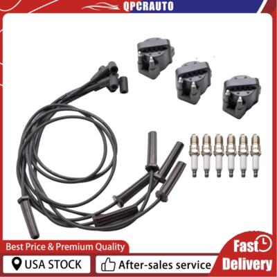 3x DR39 Ignition Coil + 6x Spark Plug & Wire Set For 96-08 Buick Lucerne V6 3.8L