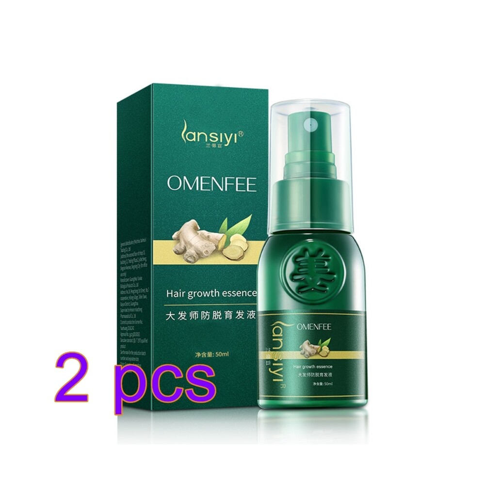 2PCS Hair Growth Serum Spray Regrow Ginger Germinal Hairdressing Oil Loss Treat