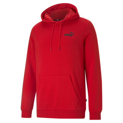 Пуловер с капюшоном и маленьким логотипом Puma Essentials, мужская красная повседневная верхняя одежда 58669011