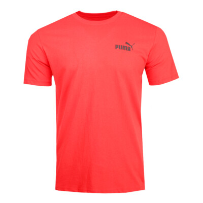 Футболка с круглым вырезом и коротким рукавом с логотипом Puma Essentials No1, мужские красные повседневные топы 677