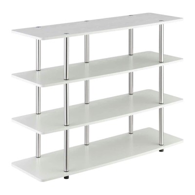 W/ 4 Shelves 36"h X 47.2"w Steel Frame White