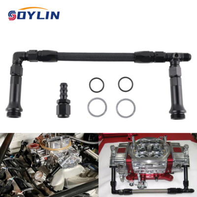 AN6 Braided Dual Feed Carb Fuel Line Double Pump for 4150 Holley Carburetor