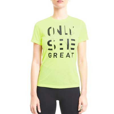 

Puma Performance Slogan Crew Neck Short Sleeve Training T-Shirt Womens Yellow Ca, Желтый