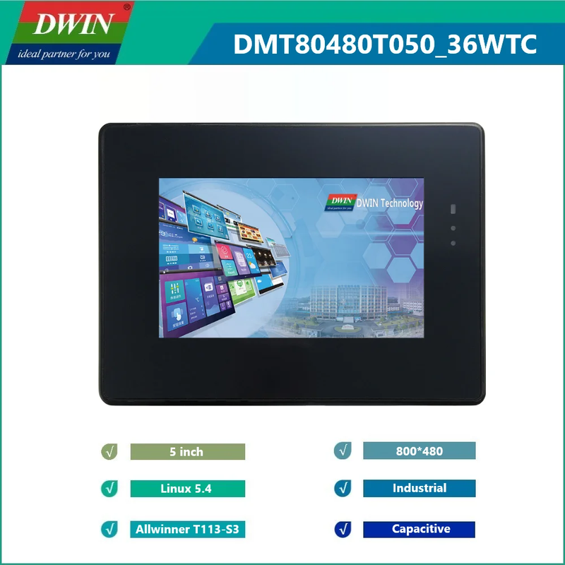 Linux Touch Display Linux5.4 Dual-core 5.0-inch 800*480 Pixels Industrial Grade